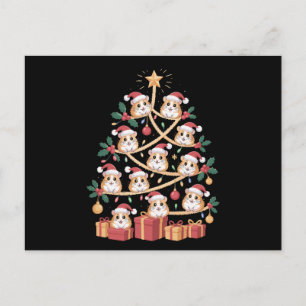 Hamster-Weihnachtsbaum-Santa-Hut-Feiertags-Tierlie Feiertagspostkarte
