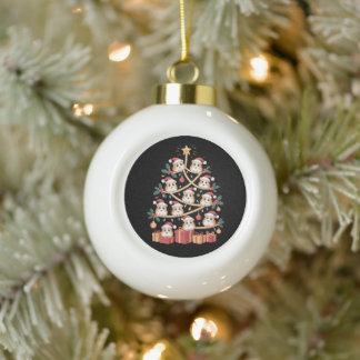 Hamster-Weihnachtsbaum-Santa-Hut-Feiertags-Tierlie Keramik Kugel-Ornament