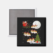 Hamster Weihnachtsmann Schlitten Fliegend Lustig M Magnet (Vorderseite/Rückseite)
