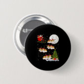 Hamster Weihnachtsmann Schlitten Fliegend Lustiger Button (Vorne & Hinten)