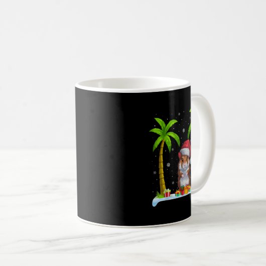 Hamster Weihnachtsmannmütze Palm Tree Beach Xmas P Kaffeetasse (VorderseiteRechts)