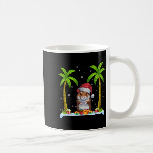 Hamster Weihnachtsmannmütze Palm Tree Beach Xmas P Kaffeetasse (Rechts)