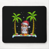 Hamster Weihnachtsmannmütze Palm Tree Beach Xmas P Mousepad (Vorne)