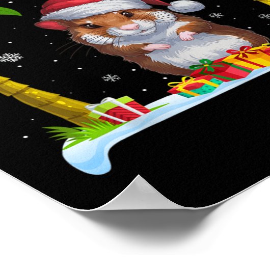 Hamster Weihnachtsmannmütze Palm Tree Beach Xmas P Poster (Ecke)