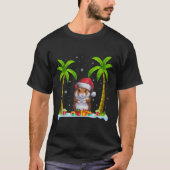 Hamster Weihnachtsmannmütze Palm Tree Beach Xmas P T-Shirt (Vorderseite)