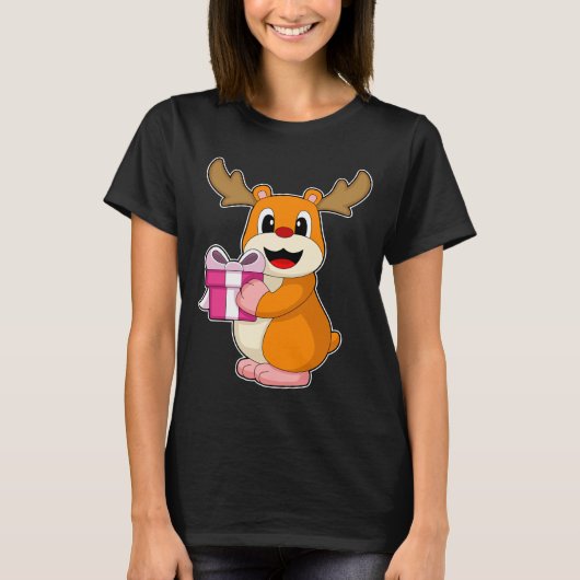 Hamster Weihnachtspaket T-Shirt (Vorderseite)