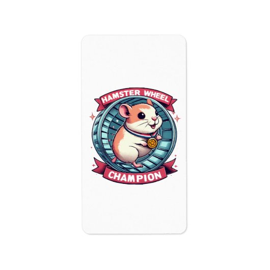 Hamster Wheel Champion Adressaufkleber (Vorne)