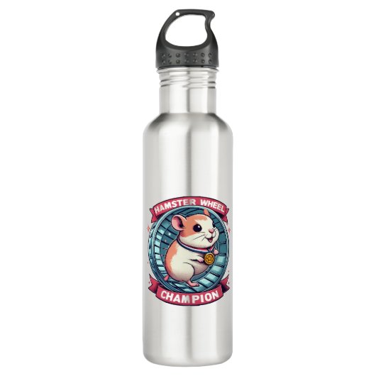 Hamster Wheel Champion Edelstahlflasche (Vorderseite)