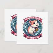 Hamster Wheel Champion Einladung (Vorne/Hinten)
