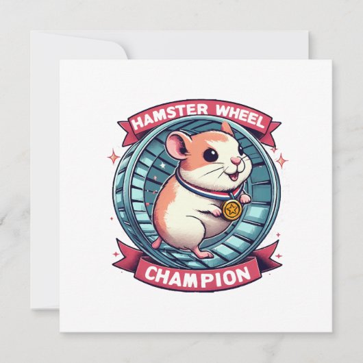 Hamster Wheel Champion Einladung (Vorderseite)