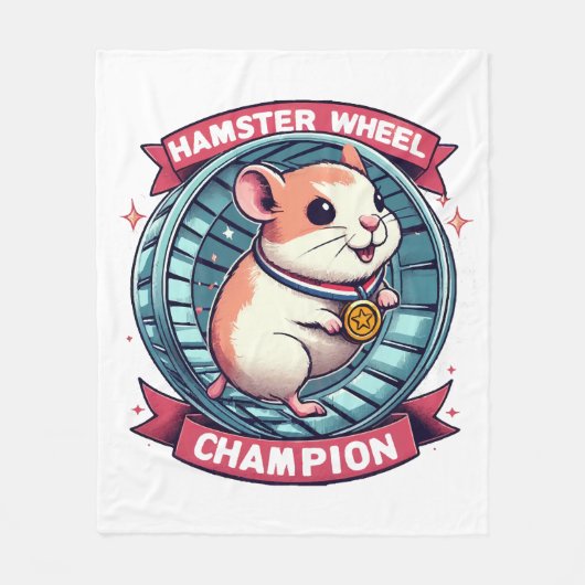 Hamster Wheel Champion Fleecedecke (Vorderseite)
