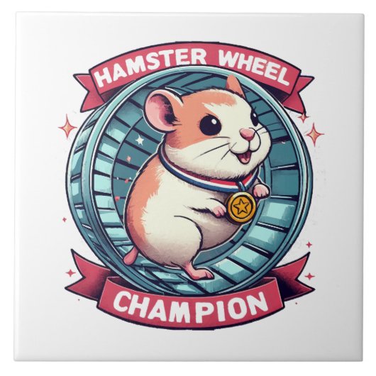 Hamster Wheel Champion Fliese (Vorderseite)