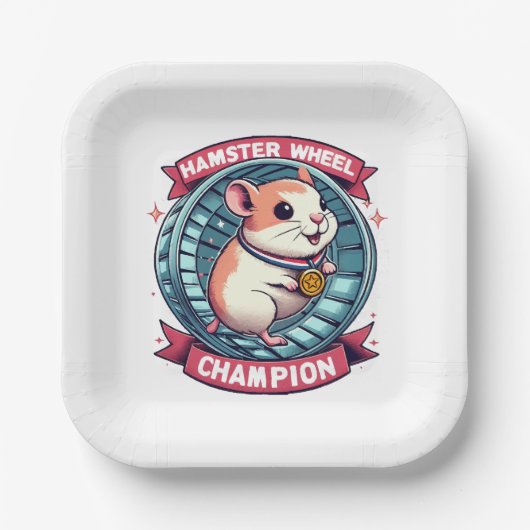 Hamster Wheel Champion Pappteller (Vorderseite)