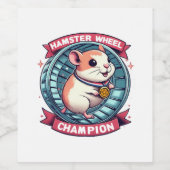 Hamster Wheel Champion Weinetikett (Einzelnes Label)