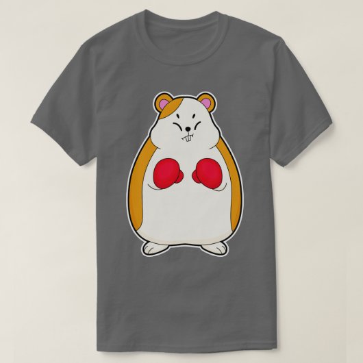 Hamster wie Boxer mit Boxhandschuhen T-Shirt (Design vorne)