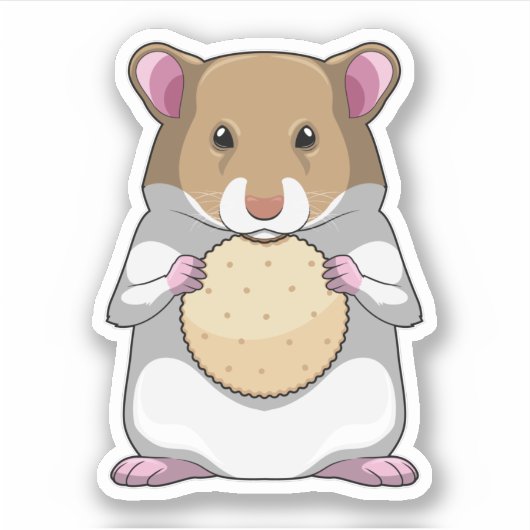 Hamster with Biscuit Aufkleber (Vorderseite)