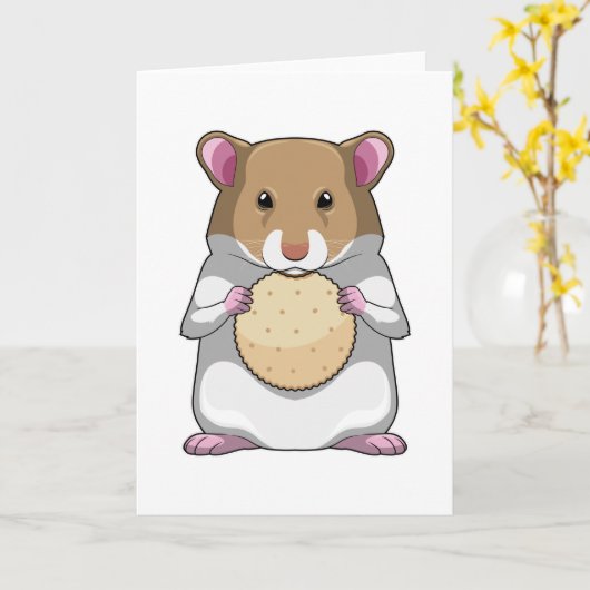 Hamster with Biscuit Karte (Gelbe Blume)
