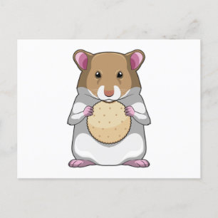 Hamster with Biscuit Postkarte