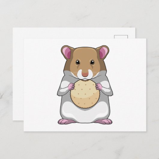 Hamster with Biscuit Postkarte (Vorne/Hinten)