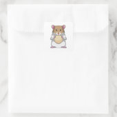 Hamster with Biscuit Quadratischer Aufkleber (Tasche)