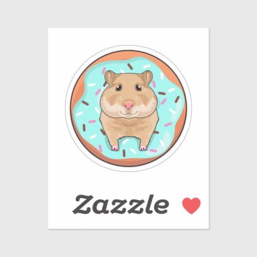 Hamster with Donut Aufkleber (Blatt)