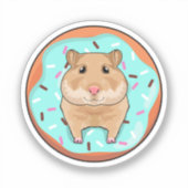 Hamster with Donut Aufkleber (Vorderseite)