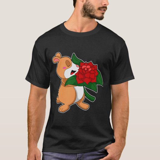 Hamster with Flower Rose T-Shirt (Vorderseite)