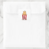 Hamster with Popcorn Quadratischer Aufkleber (Tasche)