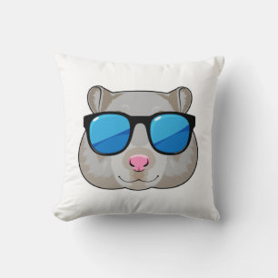 Hamster with Sunglasses Kissen