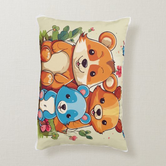 Hamster Workout-Crew: Cartoon-Kutness Dekokissen (Rückseite(Vertikal))