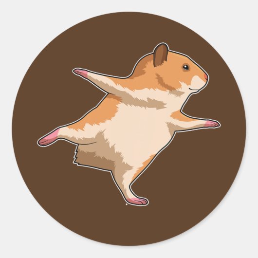 Hamster Yoga Meditation Fitness Runder Aufkleber (Vorderseite)