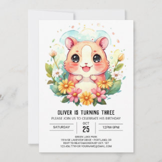 Hamster zum Geburtstag von Kindern verzaubert Einladung