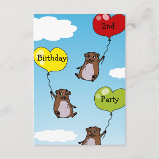 Hamsterballone, 2. Geburtstags-Party Einladung