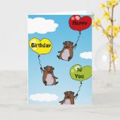 Hamsterballons, ich wünsche dir viel Glück zum Geb Karte (Gelbe Blume)