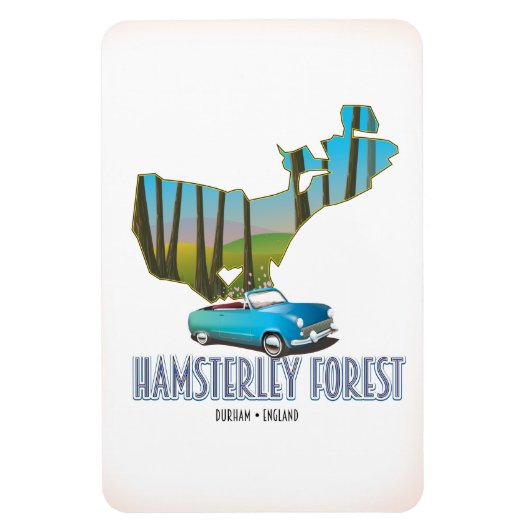 Hamsterley Forest Durham England Karte Magnet (Vertikal)