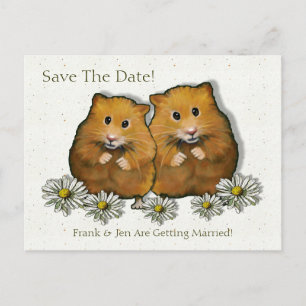 Hamsterpaare, Daisien: Save the Date, Ehe Ankündigungspostkarte