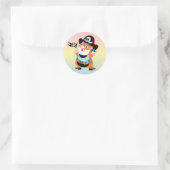 Hamsterpirat Runder Aufkleber (Tasche)