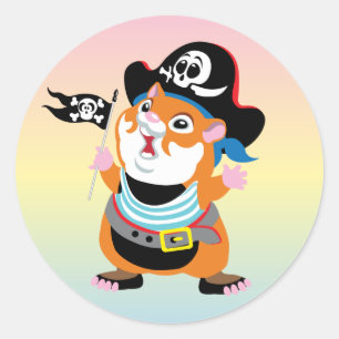 Hamsterpirat Runder Aufkleber