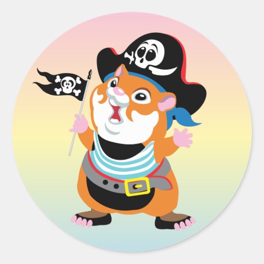 Hamsterpirat Runder Aufkleber (Vorderseite)