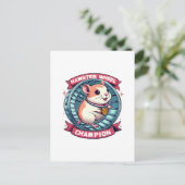 Hamsterrad-Champion Postkarte (Stehend Vorderseite)