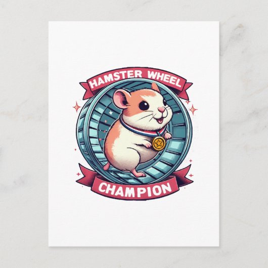 Hamsterrad-Champion Postkarte (Vorderseite)