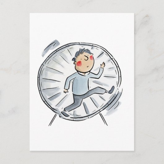 Hamsterrad Postkarte (Vorderseite)