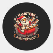 Hamsters For Everybody Christmas Pajamas Hamster K Runder Aufkleber (Vorderseite)