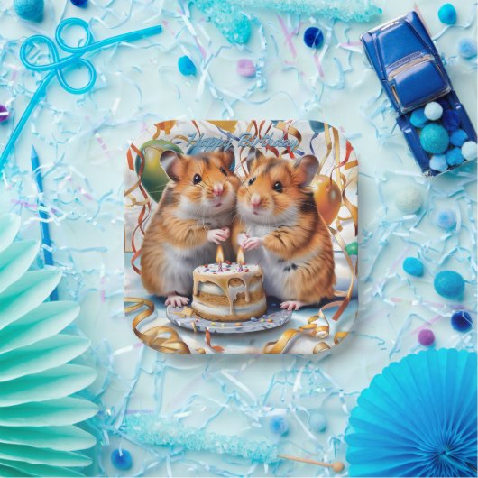 Hamsters Geburtstagsparty Pappteller (Party)