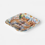 Hamsters Geburtstagsparty Pappteller (Gewinkelt)