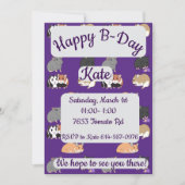 Hamsters Happy Birthday Einladung (Vorderseite)