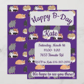 Hamsters Happy Birthday Einladung (Vorne/Hinten)