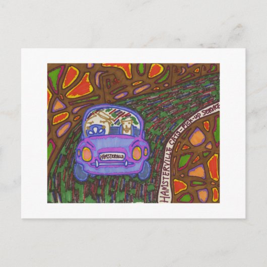 Hamsterserie-Hamsterville Cats-Abholservice Postkarte (Vorderseite)