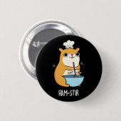 Hamstir Funny Koch Hamster Pun Dark BG Button (Vorne & Hinten)