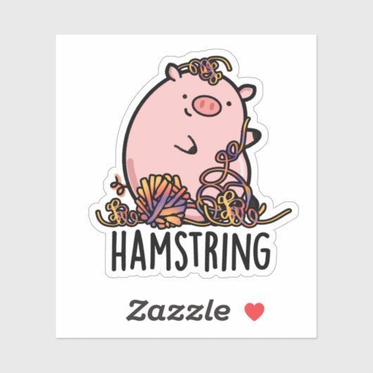 Hamstring Funny Pig Pun Aufkleber (Blatt)